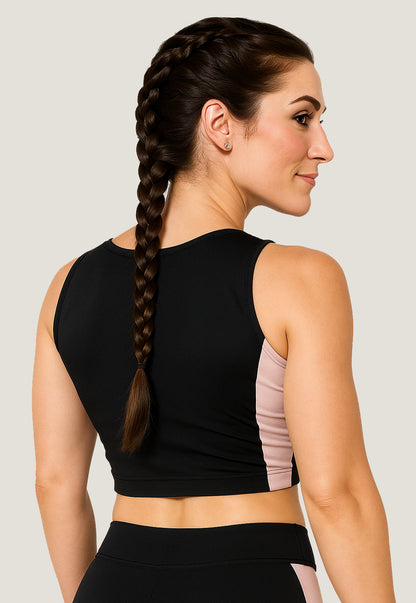 Top Cropped Fitness Detalhe Rose