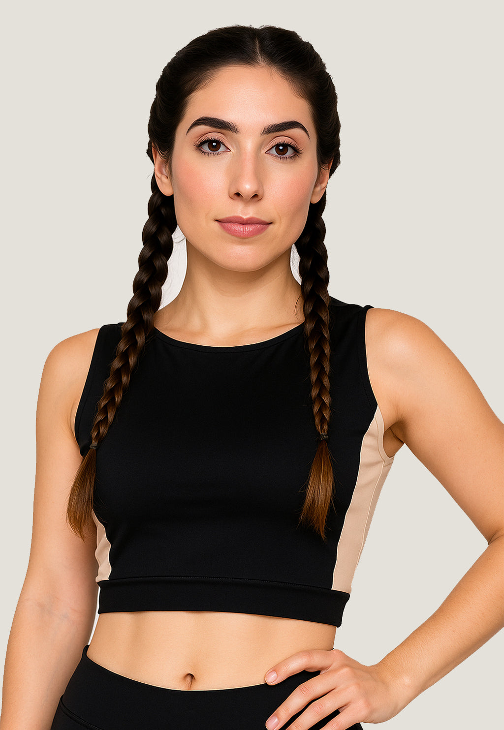 Top Cropped Fitness Detalhe Rose