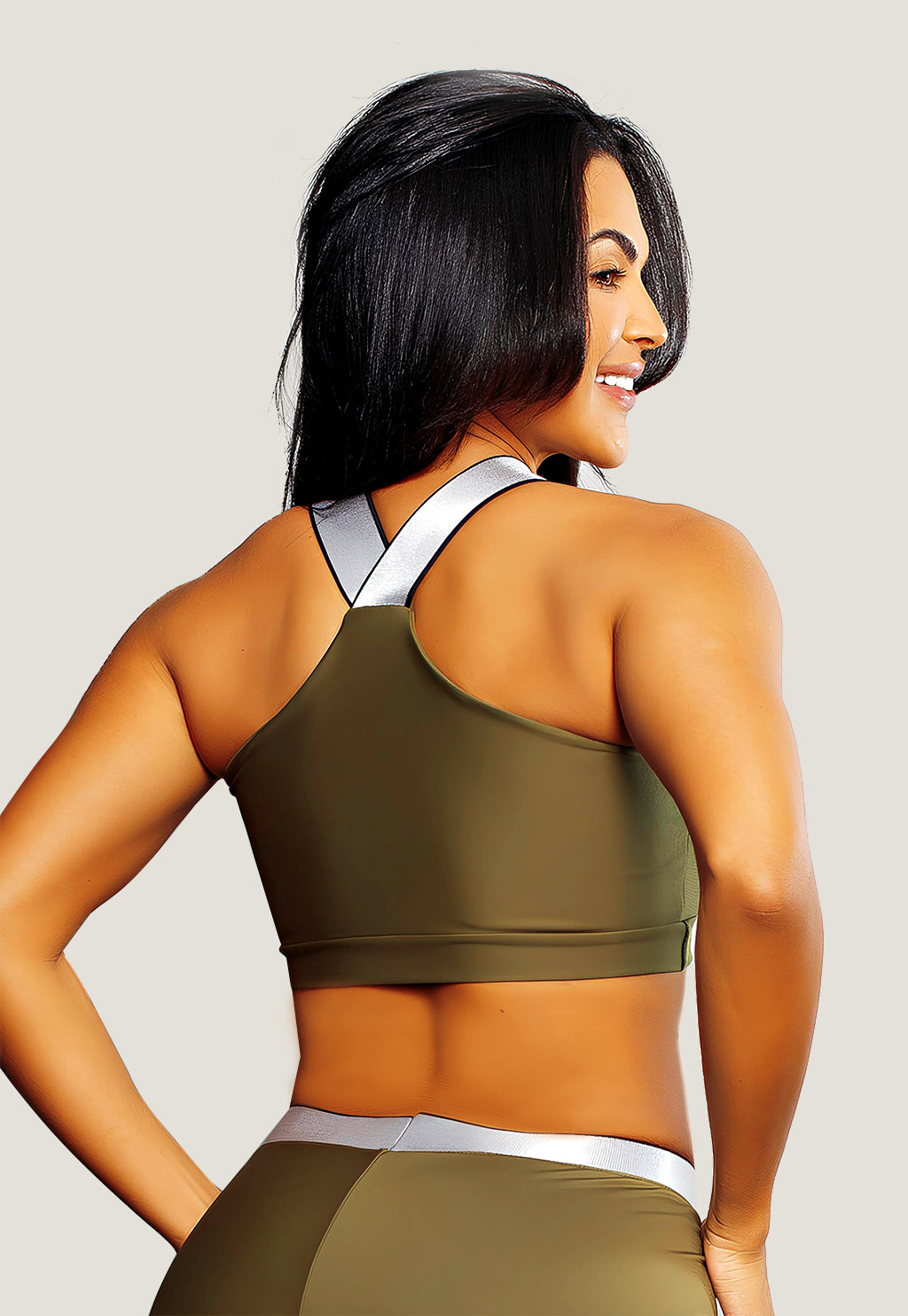 Top Cropped Fitness Alça de Elástico Verde