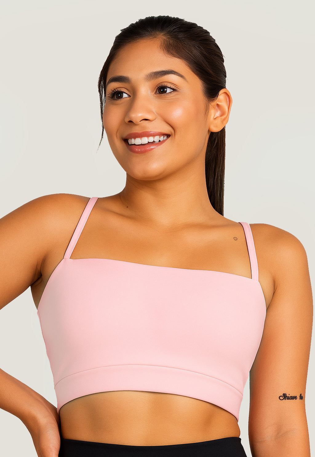 Top Cropped Fitness Alcinhas nas Costas Rose Cruzado