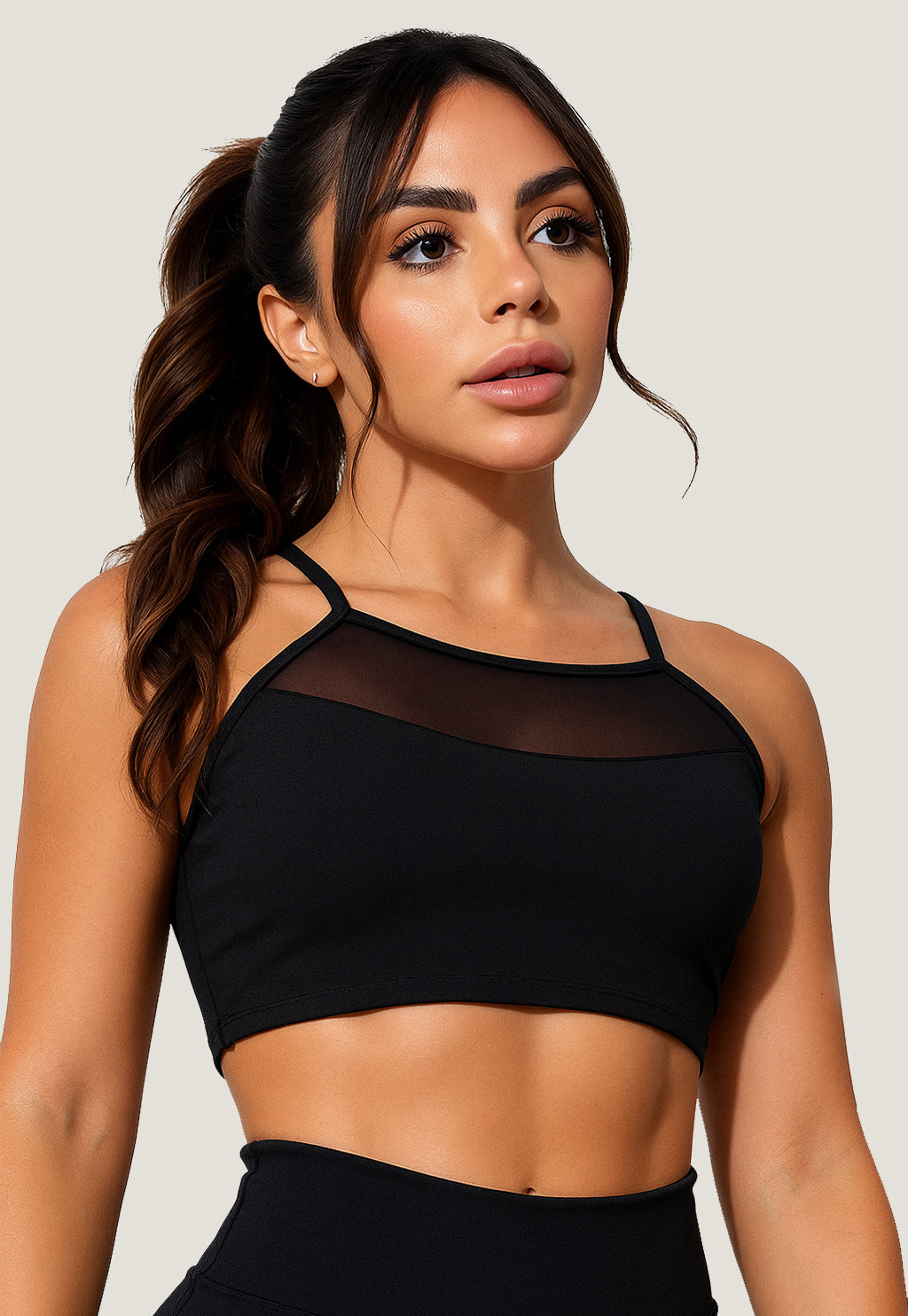 Top Cropped Fitness Detalhe Transparente